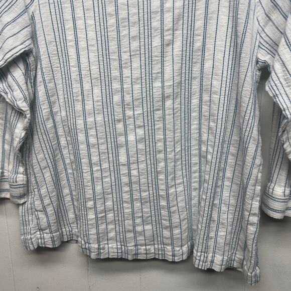 Dip Women's V-Neck 3/4 Sleeve Striped Blue & White Women's Boho Top Size Medium - Picture 8 of 11